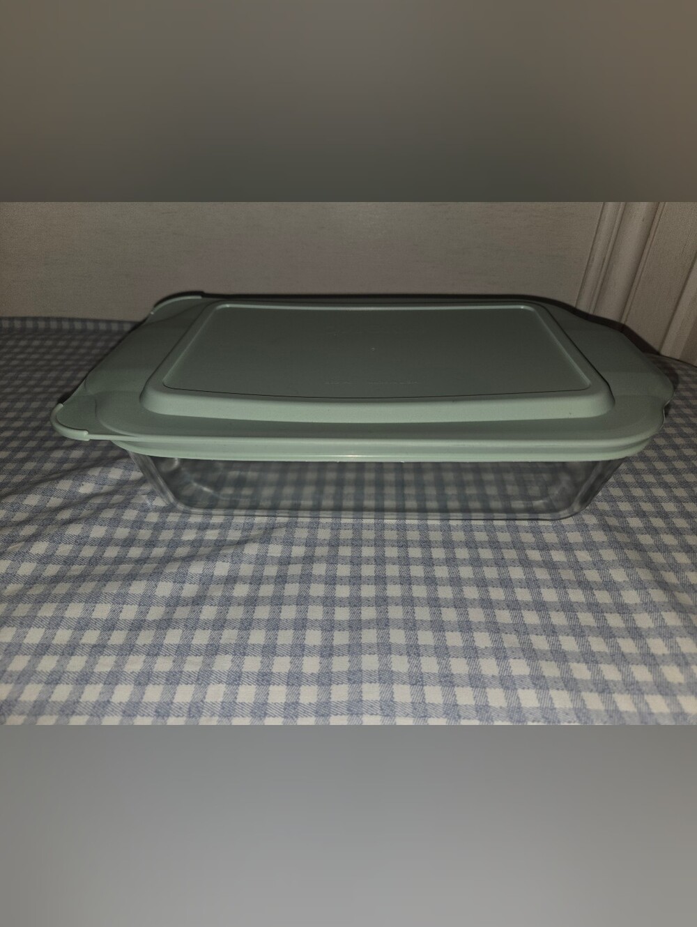 Pyrex Deep Glass Baking Dish W Sage Green Lid 7 X 11